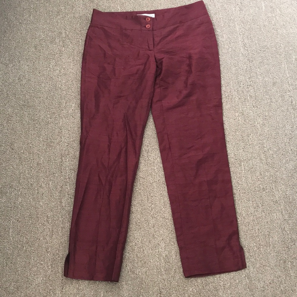 Lightweight deep red/burgundy silk pants